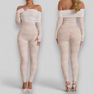 SOLD-Riri Jumpsuit- White Lace NEW